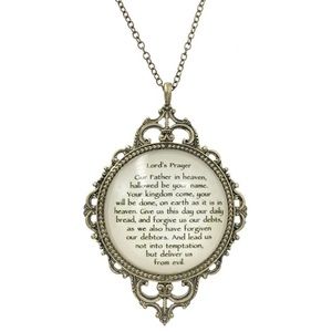 The Lord’s Prayer Vintage Look Frame Long Necklace